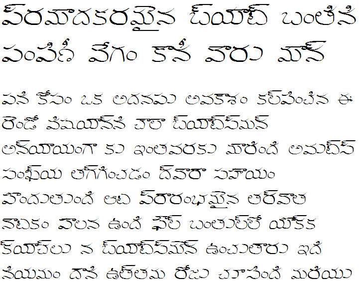 Kinryu Karasu27 Telugu Font